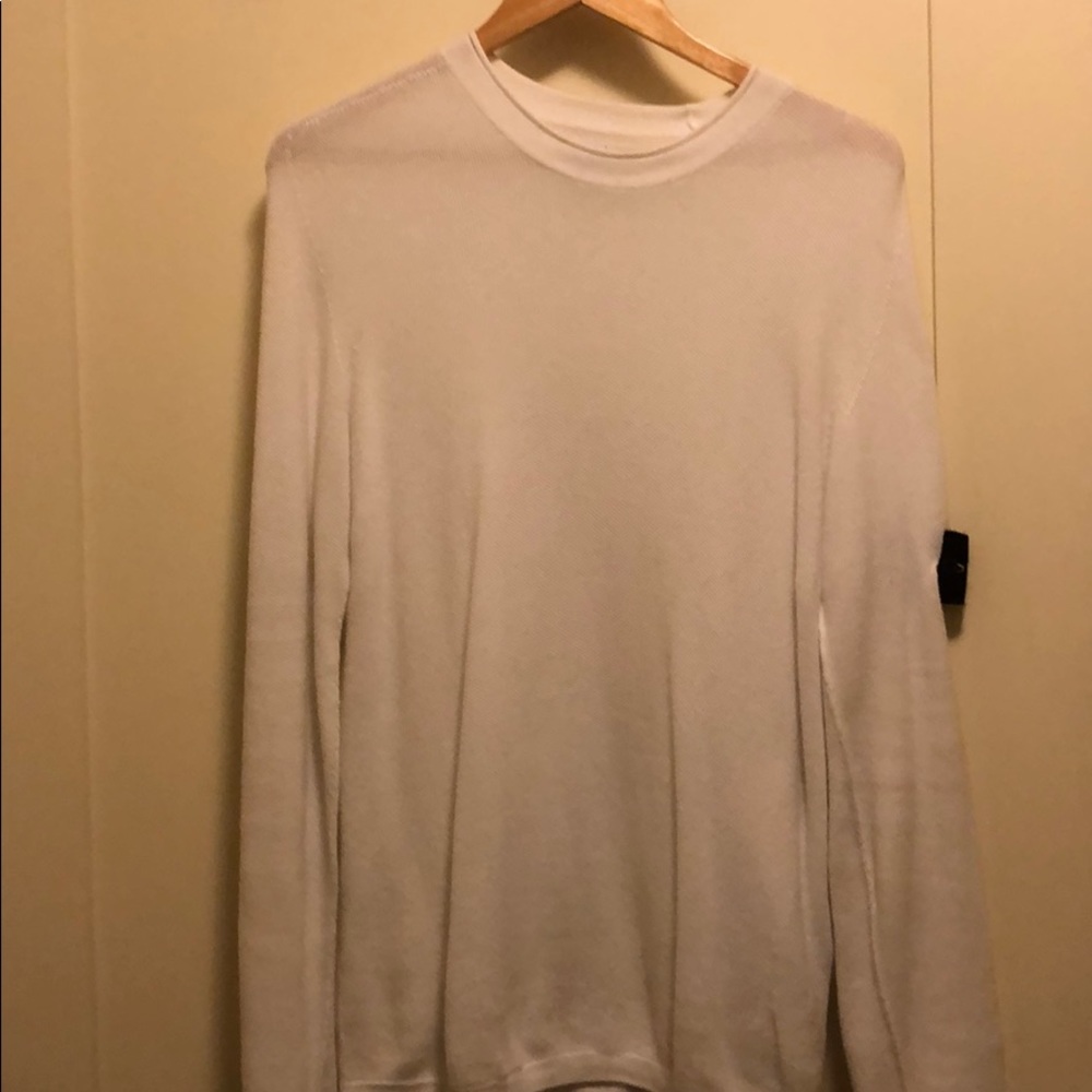 Stone Island white crewneck cotton knit